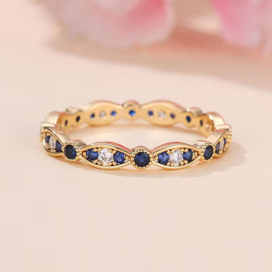 Blue Elegance Sparkle Ring