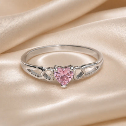 Rosalie Heart Zirconia White Gold Ring