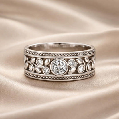 Exquisite White Gold Zirconia Ring