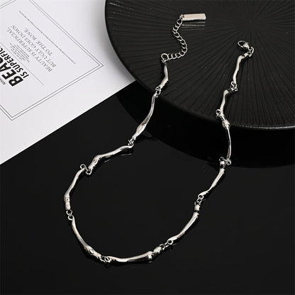 White Gold Wave Twist Necklace
