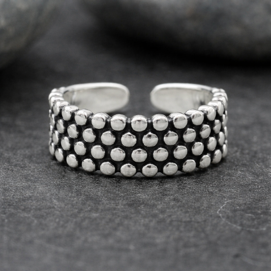 Sterling Silver Vintage Polka Dot Ring