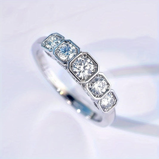 Vintage Bezel Crystal Eternity Ring