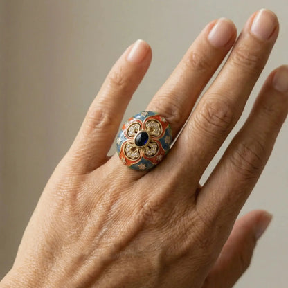 Majesty Enamel Medallion Ring