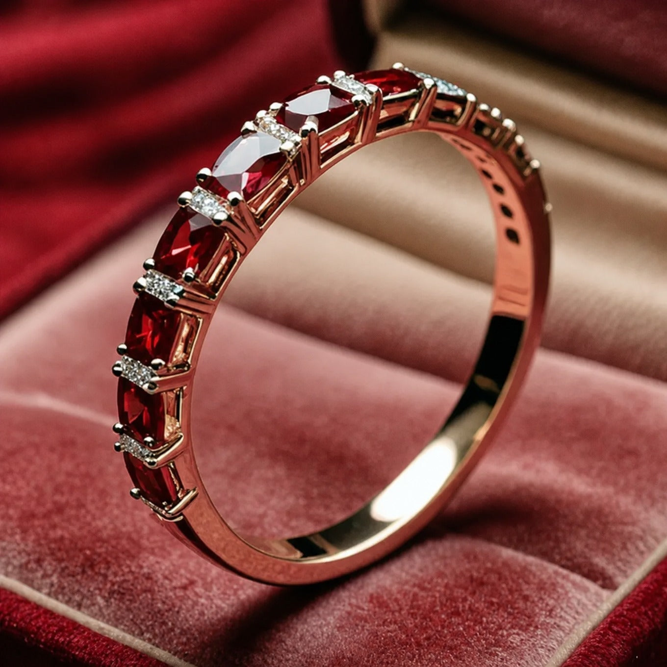Ruby Inlay Gold Ring