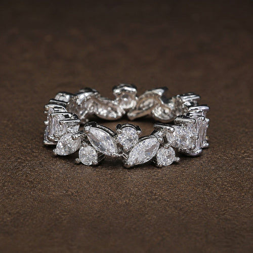 Vintage Marquise Crystals Eternity Ring